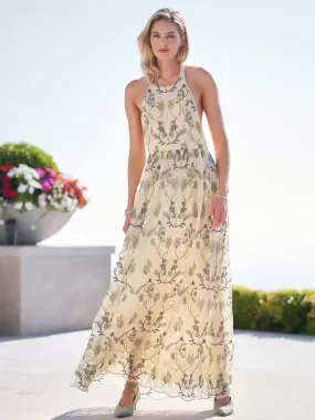 Acanella Embroidered Maxi Dress