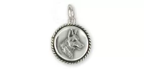 Belgian Malinois Jewelry Sterling Silver Handmade Belgian Malinois Charm  BMA1H-DC