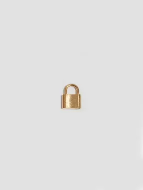 Vermeil Mini Clip-On Brushed Padlock Pendant